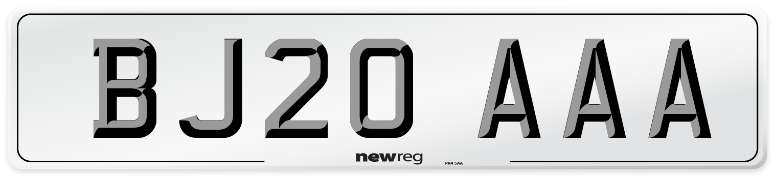 BJ20 AAA Number Plate from New Reg